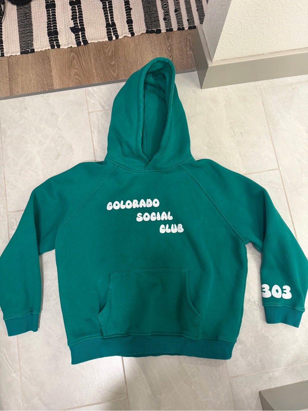 Green hoodie sweatshirt Colorado social club print